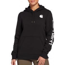 Carhartt Women's Clarksburg Graphic Sleeve Black Hoodie
