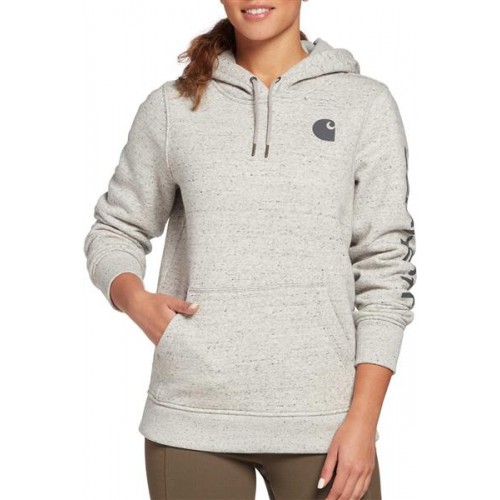 Carhartt Women's Clarksburg Graphic Sleeve Charcoal Nep Hoodie Carhartt Women's Clarksburg Graphic Sleeve Charcoal Nep Hoodie