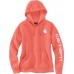 Carhartt Women's Clarksburg Graphic Sleeve Electric Coral Hoodie
