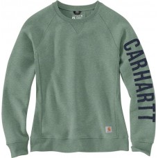 Carhartt Women's Midweight Crewneck Jade Heather Sweatshirt Carhartt Women's Midweight Crewneck Jade Heather Sweatshirt