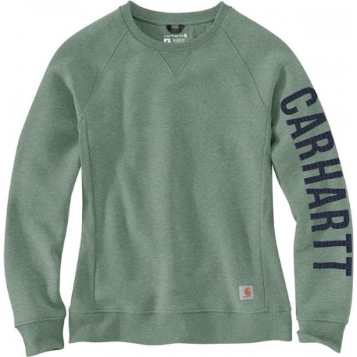 Carhartt Women's Midweight Crewneck Jade Heather Sweatshirt Carhartt Women's Midweight Crewneck Jade Heather Sweatshirt