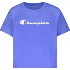 Champion Girls' Solid Boxy Deep Forte Blue T-Shirt