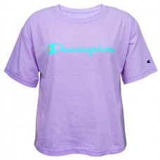 Champion Girls' Solid Boxy Lilac Wash T-Shirt