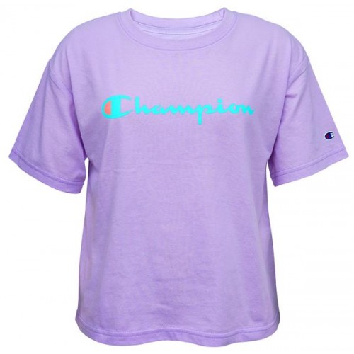 Champion Girls' Solid Boxy Lilac Wash T-Shirt Champion Girls' Solid Boxy Lilac Wash T-Shirt