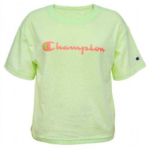 Champion Girls' Solid Boxy Pale Lime T-Shirt Champion Girls' Solid Boxy Pale Lime T-Shirt