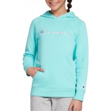 Champion Girls' Solid Raglan Fleece Light Sea Green Hoodie