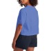 Champion Women's Cropped Script Logo Short Sleeve Deep Forte Blue T-Shirt
