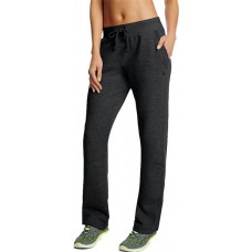 Champion Women's Fleece Open Bottom Black Pants