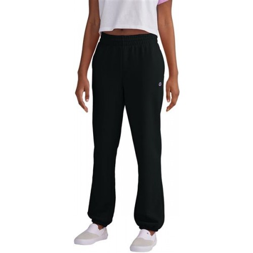 Champion Women's Powerblend Boyfriend Sweat Black Pants Champion Women's Powerblend Boyfriend Sweat Black Pants