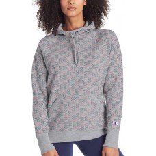 Champion Women's Powerblend Fleece Print Grey Aop Hoodie
