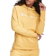 Champion Women's Script Logo Powerblend Fleece Butterscotch Bliss Hoodie