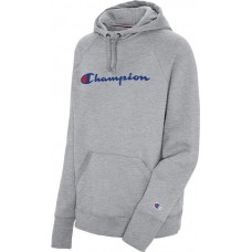 Champion Women's Script Logo Powerblend Fleece Oxford Gray Hoodie