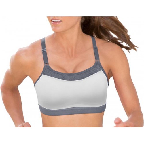Champion Women's Show-Off Sports White/Medium Grey Bra Champion Women's Show-Off Sports White/Medium Grey Bra