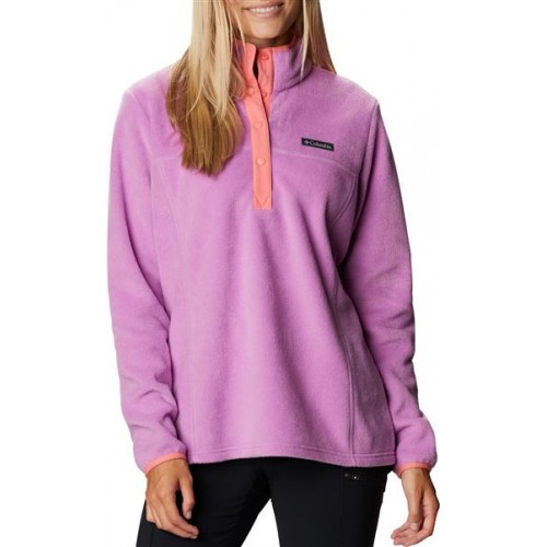 Columbia Women's Benton Springs 1/2 Snap Fleece Blossom Pink/Salmon Pullover Columbia Women's Benton Springs 1/2 Snap Fleece Blossom Pink/Salmon Pullover