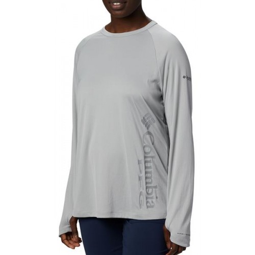 Columbia Women's PFG Buoy Knit Long Sleeve Cool Grey Shirt Columbia Women's PFG Buoy Knit Long Sleeve Cool Grey Shirt