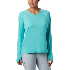 Columbia Women's PFG Tamiami Heather Knit Long Sleeve Dolphin/White Shirt Columbia Women's PFG Tamiami Heather Knit Long Sleeve Dolphin/White Shirt