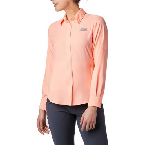 Columbia Women's PFG Tamiami II Long Sleeve Tiki Pink Shirt Columbia Women's PFG Tamiami II Long Sleeve Tiki Pink Shirt