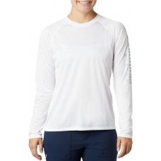 Columbia Women's PFG Tidal Tee II Long Sleeve White/Cirrus Grey Shirt Columbia Women's PFG Tidal Tee II Long Sleeve White/Cirrus Grey Shirt