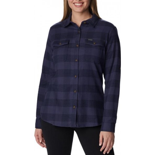 Columbia Women's Pine Street Stretch Flannel Nocturnal Plaid Shirt Columbia Women's Pine Street Stretch Flannel Nocturnal Plaid Shirt
