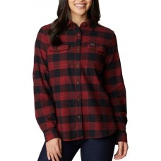 Columbia Women's Pine Street Stretch Flannel Red Lily Plaid Shirt Columbia Women's Pine Street Stretch Flannel Red Lily Plaid Shirt