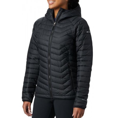 Columbia Women's Powder Lite Hooded Black Jacket Columbia Women's Powder Lite Hooded Black Jacket