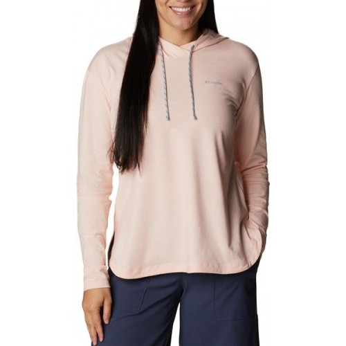 Columbia Women's Sun Trek Pullover Peach Blossom Heather Hoodie Columbia Women's Sun Trek Pullover Peach Blossom Heather Hoodie