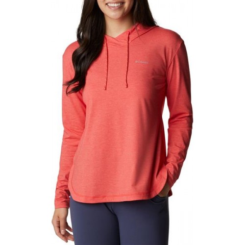 Columbia Women's Sun Trek Pullover Red Hibiscus Heather Hoodie Columbia Women's Sun Trek Pullover Red Hibiscus Heather Hoodie