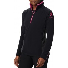 Columbia Women's Tested Tough In Pink Glacial Half Zip Black/Shark Pullover