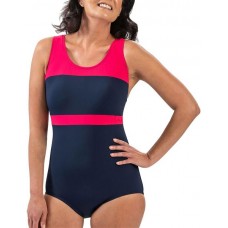 Dolfin Women's Conservative Color-Block Navy/Pink Swimsuit