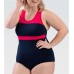 Dolfin Women's Conservative Color-Block Navy/Pink Swimsuit