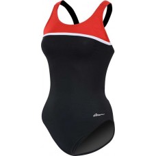 Dolfin Women's Ocean Panel HP Back Black/Red/White Swimsuit