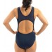 Dolfin Women's Power Mesh V-2 Back One Piece Navy Swimsuit