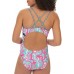 Dolfin Women's Uglies Double Strap Open Keyhole Back One Piece Off Beat/Ripple Swimsuit
