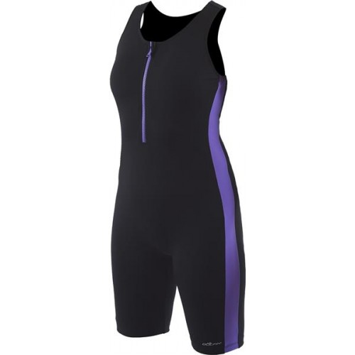 Dolfin Women's Zip-Front Black/Purple Aquatard Dolfin Women's Zip-Front Black/Purple Aquatard