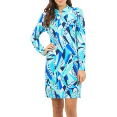 IBKUL Women's Brianna Long Sleeve Mock Neck Golf Brianna Blue Dress IBKUL Women's Brianna Long Sleeve Mock Neck Golf Brianna Blue Dress