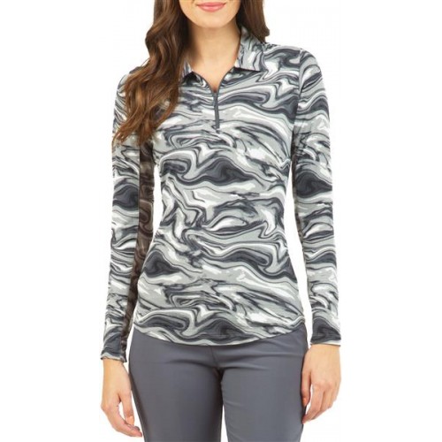 IBKUL Women's Devin Long Sleeve Golf Devin Black Polo IBKUL Women's Devin Long Sleeve Golf Devin Black Polo