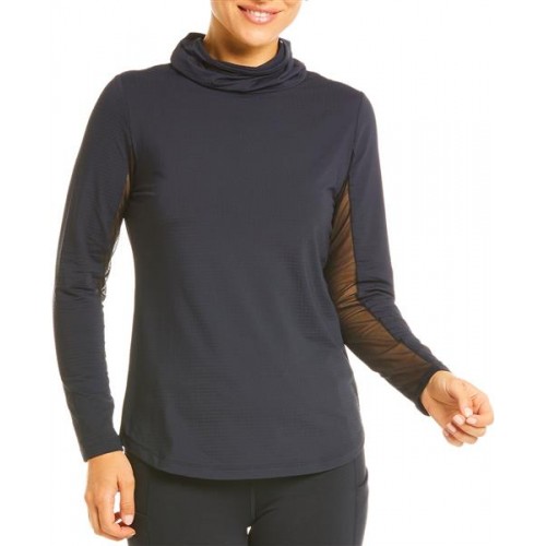 IBKUL Women's IBKareFUL Convertible Mock Golf Black Top IBKUL Women's IBKareFUL Convertible Mock Golf Black Top