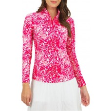 IBKUL Women's Long Sleeve Sun Golf Watermelon/White Shirt