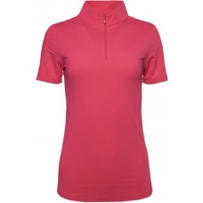 IBKUL Women's Short Sleeve Mock Neck Golf Watermelon Polo IBKUL Women's Short Sleeve Mock Neck Golf Watermelon Polo