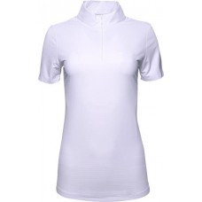 IBKUL Women's Short Sleeve Mock Neck Golf White Polo