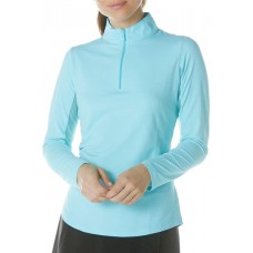 IBKUL Women's Solid Long Sleeve Golf Jade Top IBKUL Women's Solid Long Sleeve Golf Jade Top