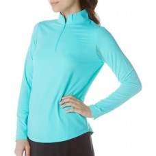 IBKUL Women's Solid Long Sleeve Golf Seafoam Top