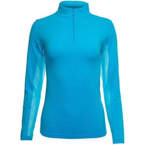 IBKUL Women's Solid Long Sleeve Golf Turquoise Top IBKUL Women's Solid Long Sleeve Golf Turquoise Top