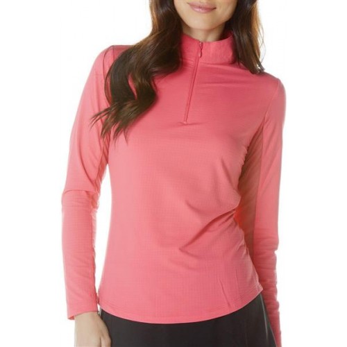 IBKUL Women's Solid Long Sleeve Golf Watermelon Top IBKUL Women's Solid Long Sleeve Golf Watermelon Top