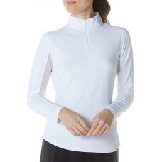 IBKUL Women's Solid Long Sleeve Golf White Top IBKUL Women's Solid Long Sleeve Golf White Top