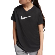 Nike Girls' Dry Legend V-Neck Black T-Shirt