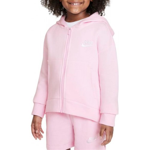 Nike Girls' Sportswear Club Fleece Full-Zip Pink Foam Hoodie Nike Girls' Sportswear Club Fleece Full-Zip Pink Foam Hoodie