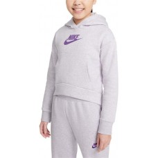 Nike Girls' Sportswear Club Fleece Pullover Purple Chalk Hoodie