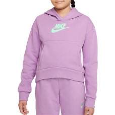Nike Girls' Sportswear Club Fleece Pullover Violet Shock Hoodie
