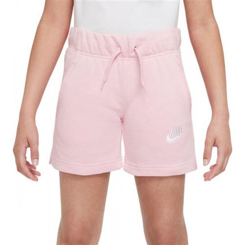 Nike Girls' Sportswear Club French Terry Med Soft Pink Shorts Nike Girls' Sportswear Club French Terry Med Soft Pink Shorts